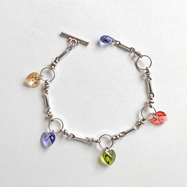 bracelet plaqué argent swarovski st valentin