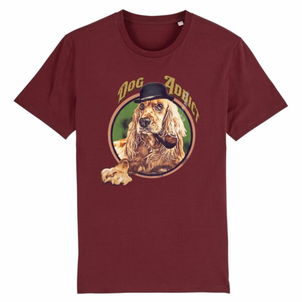 T-shirt Unisexe "DOG ADDICT" Cocker 100% Coton BIO