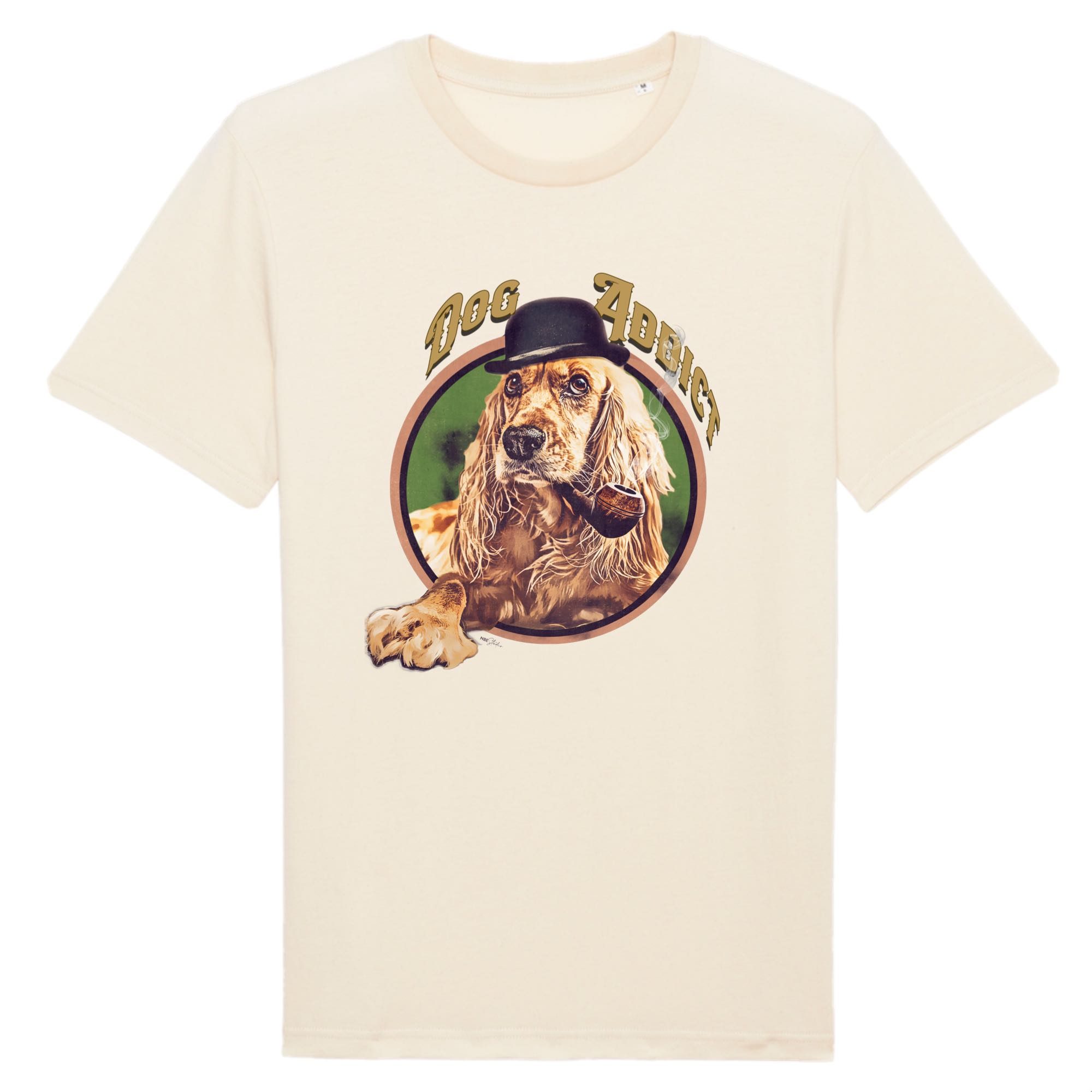 T-shirt Unisexe "DOG ADDICT" Cocker 100% Coton BIO