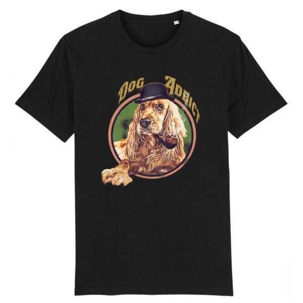 T-shirt Unisexe "DOG ADDICT" Cocker 100% Coton BIO