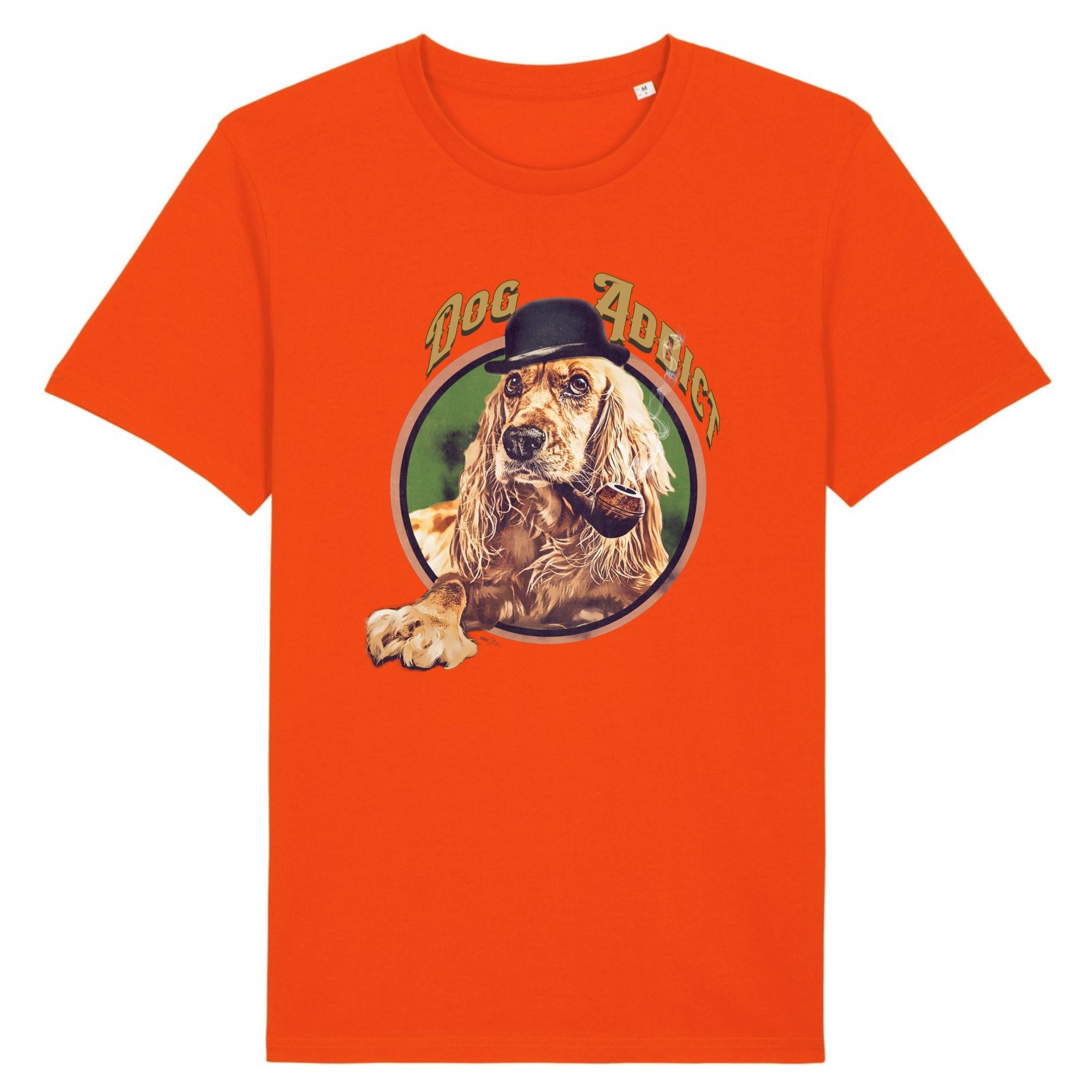 T-shirt Unisexe "DOG ADDICT" Cocker 100% Coton BIO