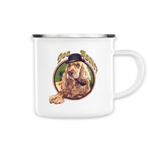 Mug Mu00e9tal u00e9maillu00e9 "DOG ADDICT" Cocker